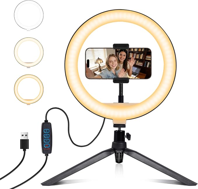 Selfie Ring Light 12" with Tripod Stand and Phone Holder, LED Ring Light by Unknown