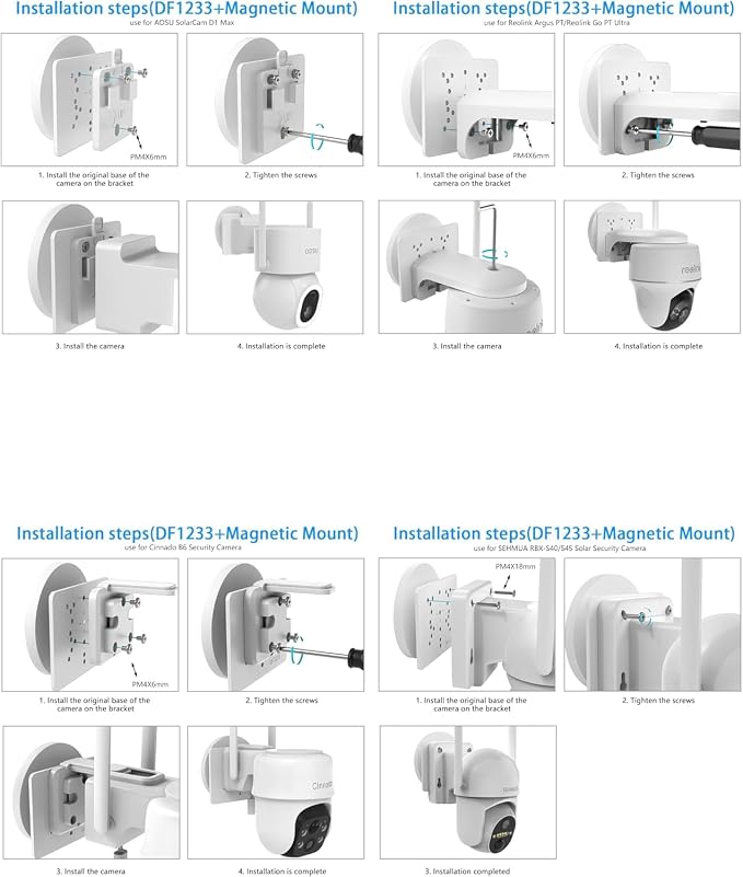 Magnetic Mount for AOSU D1 SE/Lite/Max, Reolink Argus 3MP/4MP/5MP/2K, SEHMUA 2K - Image 4