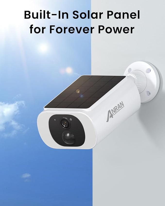 ANRAN 2K Solar Security Cameras Wireless Outdoor, 2.4Ghz WiFi Surveillance - Image 2