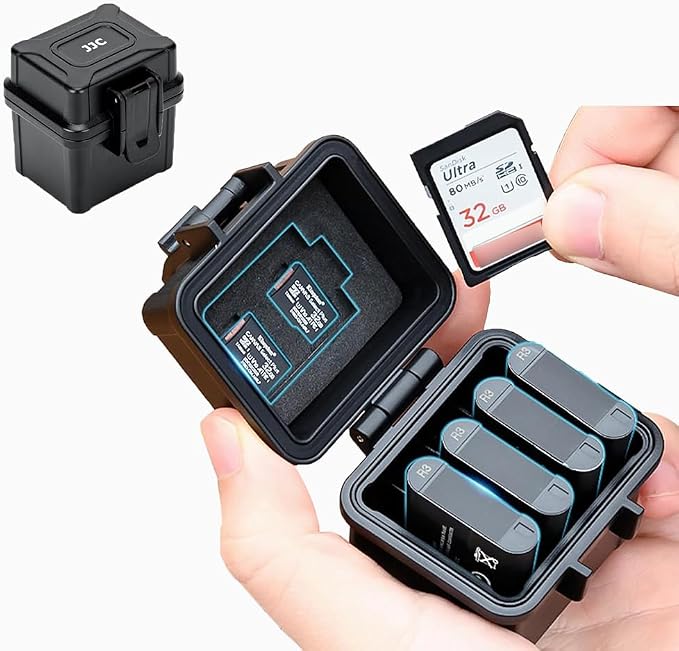 DB-110 LI-92B LI-90B NP-50 Battery and SD Micro SD Card Case, Water-Resistant & by JJC