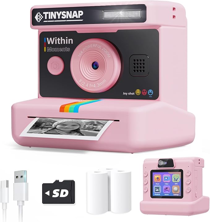 Instant Print Camera for Kids, 2.4 Inch Screen Kids Instant Cameras, Christmas by Eveedo
