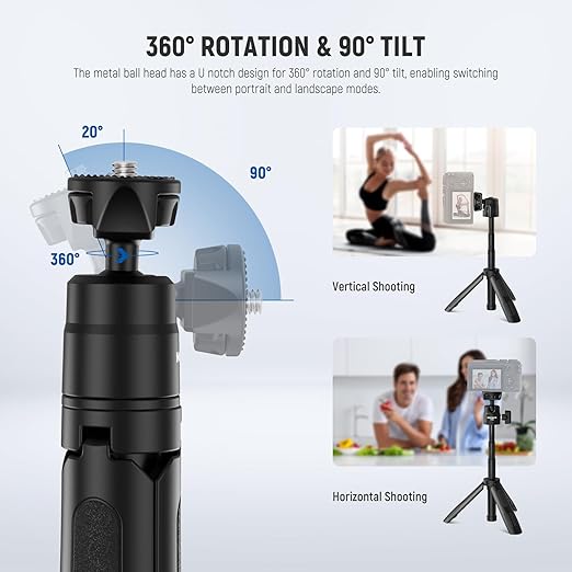 NEEWER Basics Mini Desk Selfie Stick Tripod Compatible - Image 3