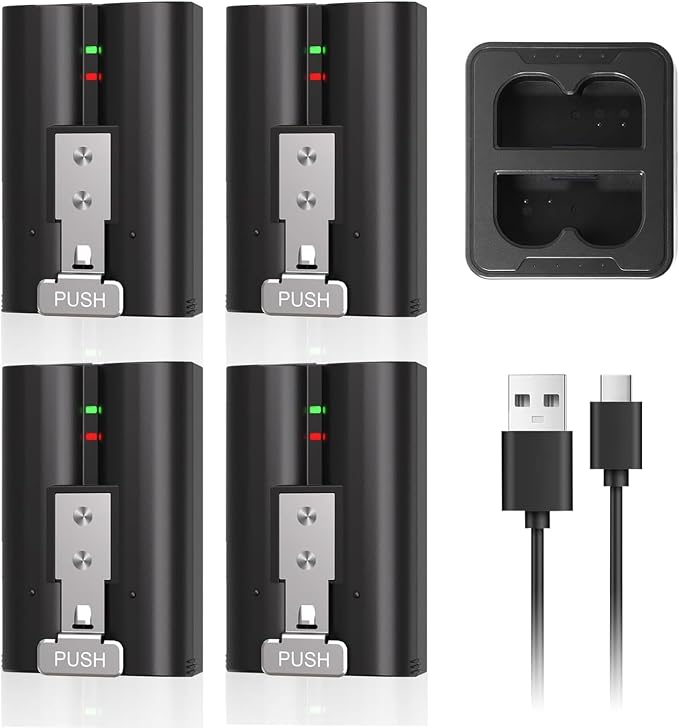 4Pack Ring Battery, Replacement Li-ion Battery 3.65V 6040mAh by TEMFANIC