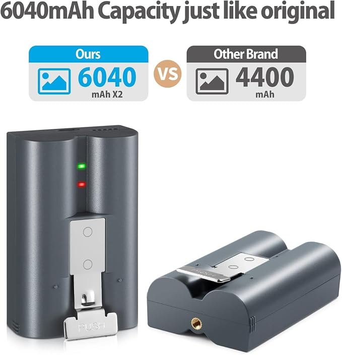 2 Packs 6040mAh Rechargeable Battery Compatible - Image 3