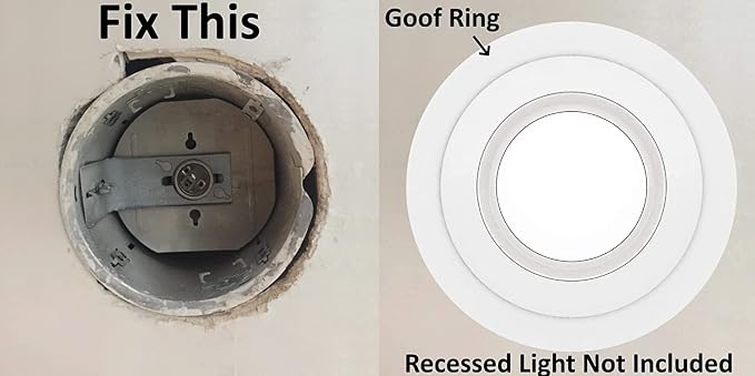 6 Pack Matte White Goof Trim Ring - Image 2