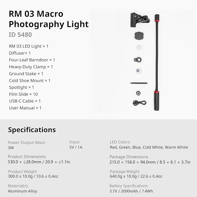 SmallRig RM 03 Macro Photography LED Light, Adjustable Beam Angle, 5 Colors - Image 9