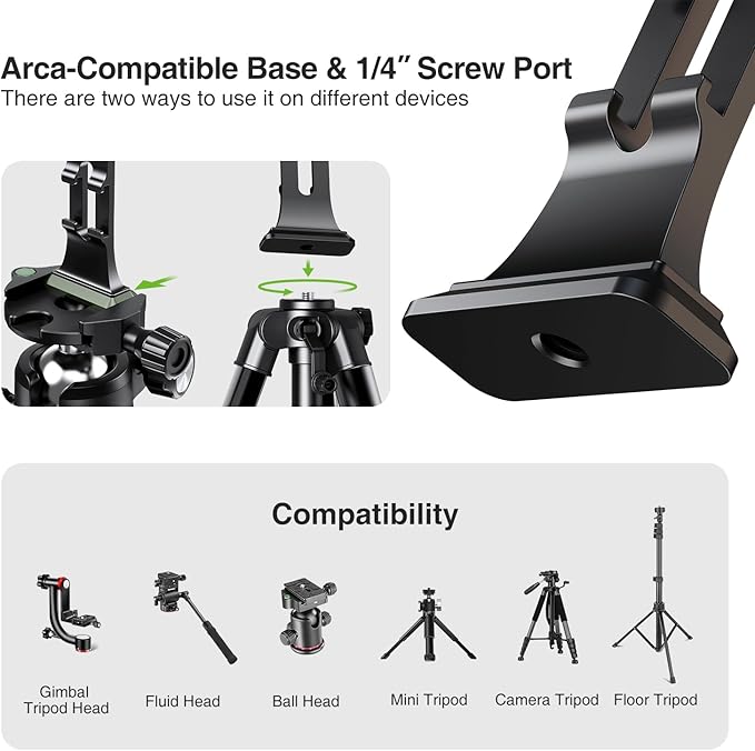 elitehood Aluminum Magsafe Tripod Phone Mount, Compact Phone Holder - Image 4