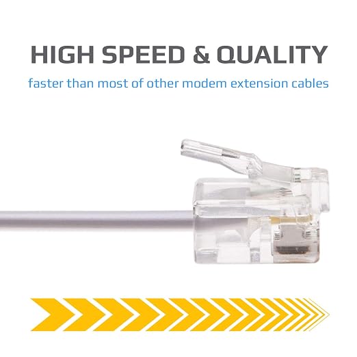 Keple RJ11 Cable ADSL 10ft Extension Lead Phone Cord Telephone Plug High Speed - Image 2