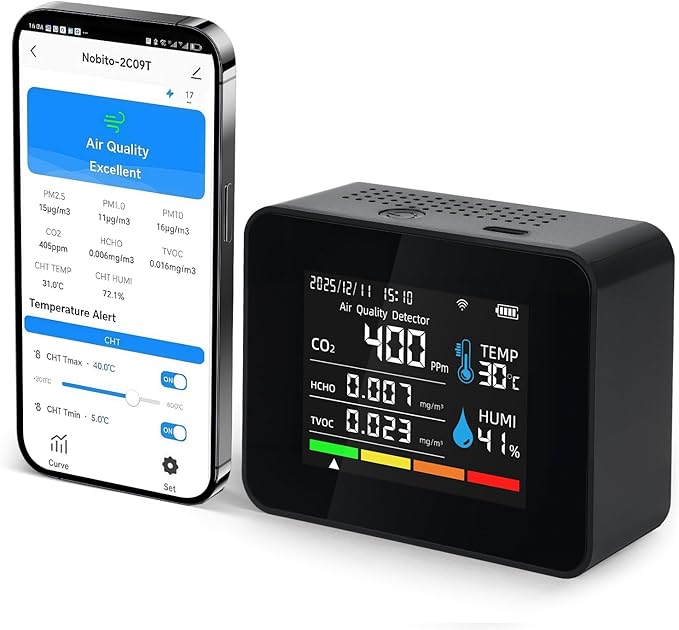 Smart Air Quality Monitor, Indoor Air Quality Meter by SUPNOVABATTERYMONITOR