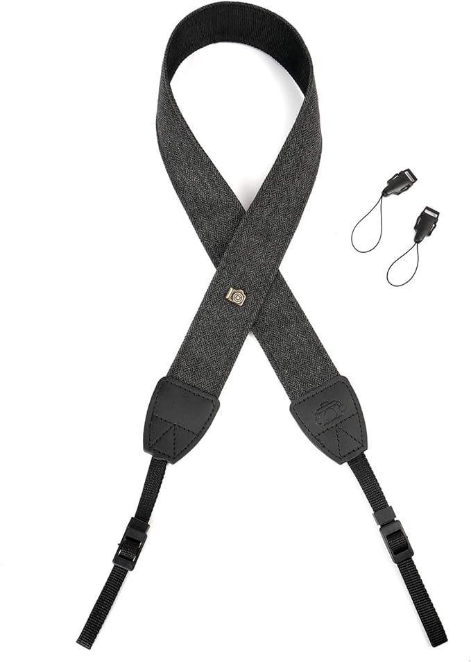 Camera Strap Canvas Black Shoulder Strap - Image 3