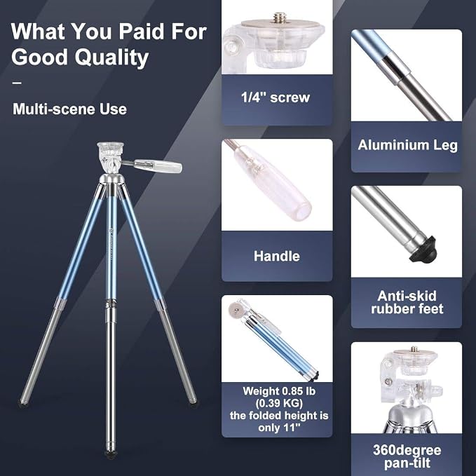 Fotopro 40 Inch Lightweight Phone Tripod Stand - Image 2
