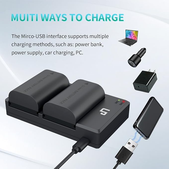 LP LP-E6 E6N Battery Charger Pack, 5D Mark II, 6D Mark II, 7D Mark II, XC10 - Image 5