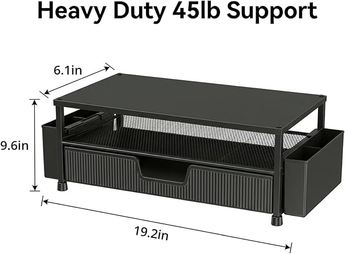 ECOLOVI Desk Organizer and Accessories, 2-Tier Computer Monitor Stand Rise - Image 2