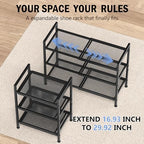 Expandable Shoe Rack for Closet, Shoe Storage - Image 4