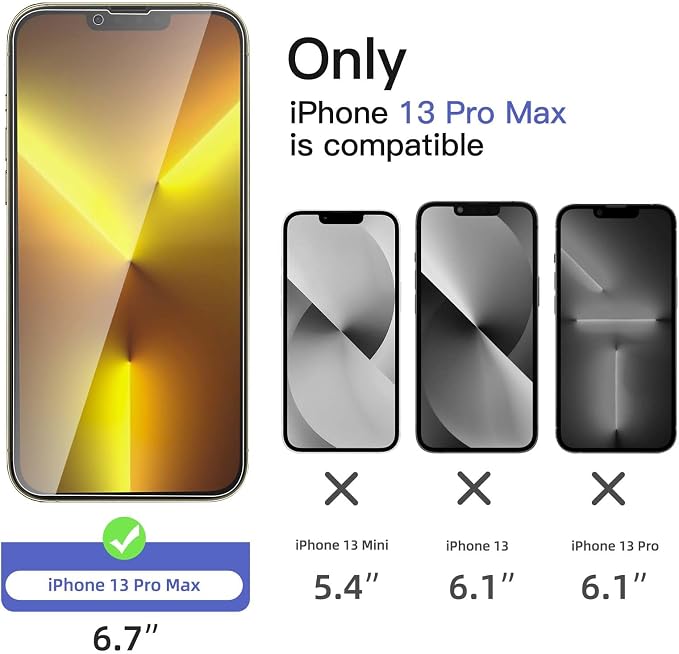 NEW'C 3x Privacy for iPhone 13 Pro Max Screen Protector+ 3x Camera Lens - Image 2
