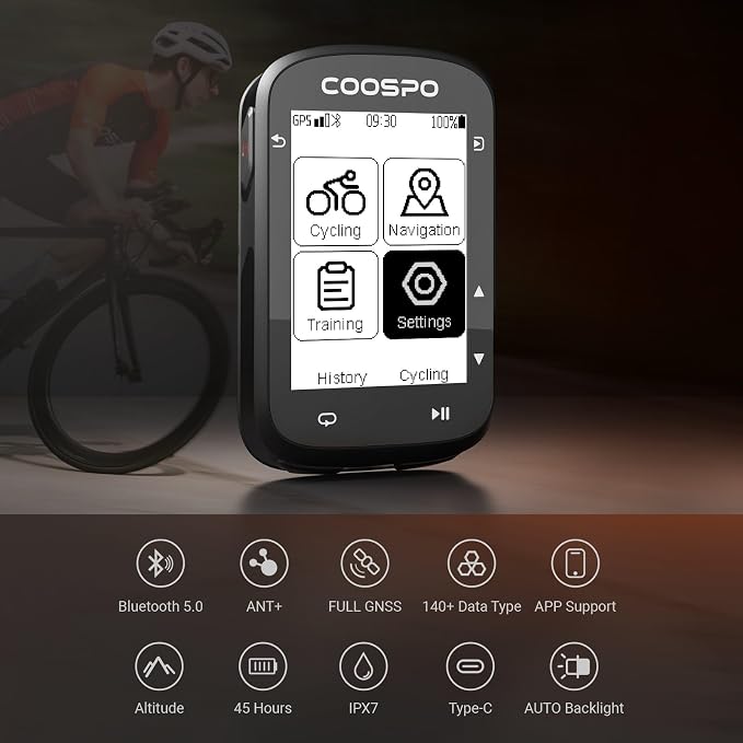 COOSPO CS500 Bike Computer Wireless, 2.6 Inch LCD GPS Cycling Computer - Image 4