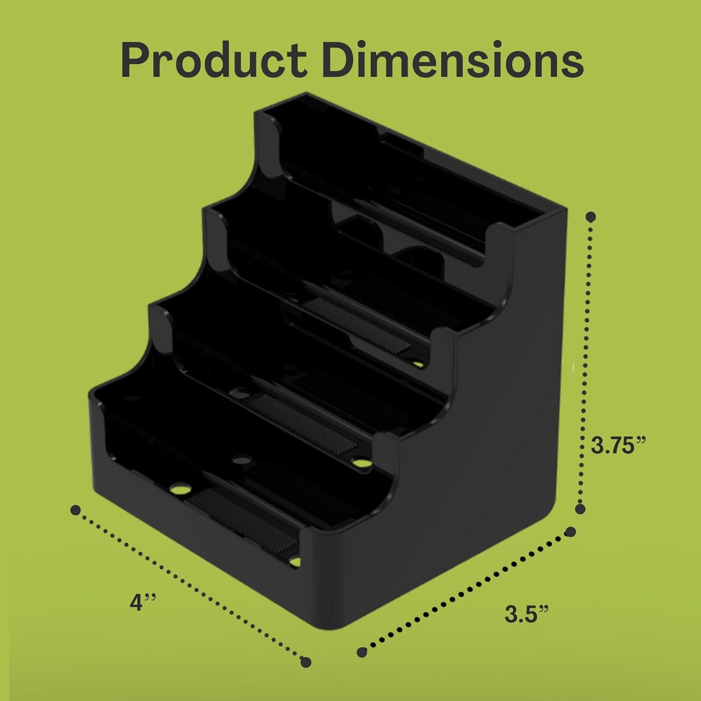 4 Tier Black Acrylic Business/Gift Card Holder, Fits standard-sized business cards or gift cards, For Use In Office, Retail, and Hospitality - Pack of 2
