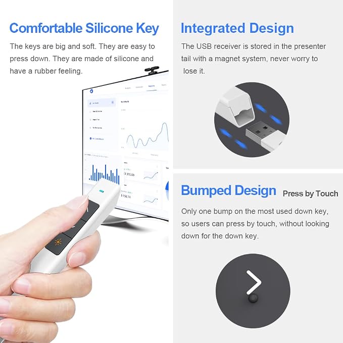 Norwii N26 Wireless Presentation Clicker, Presentation Remote, PowerPoint - Image 3