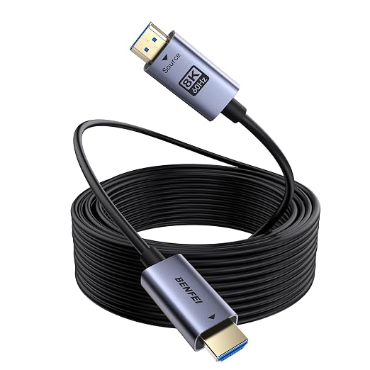 BENFEI 8K HDMI 2.1 Fiber Optic Cable 100 Feet by BENFEI