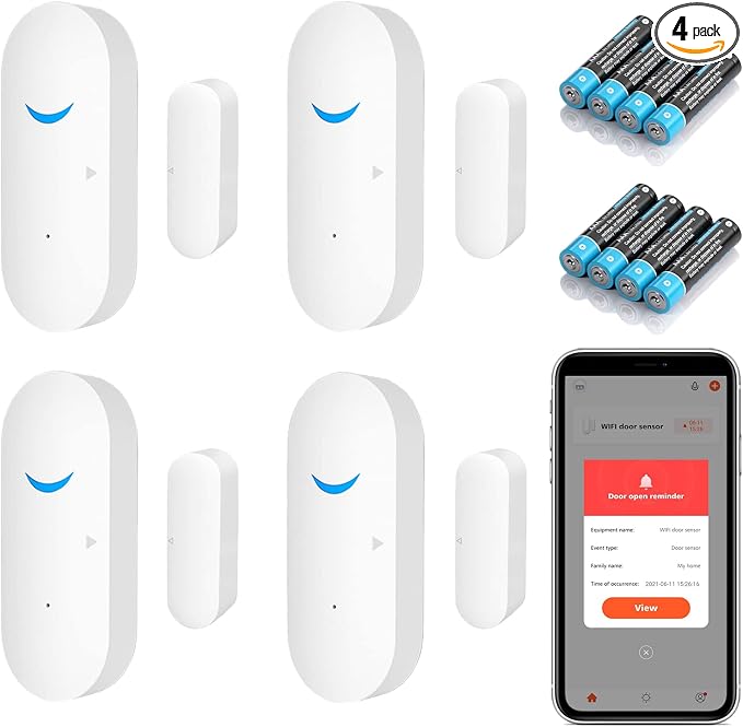 Smart Door Sensor Alarm Wireless, WiFi Door Window Detector by Molczov