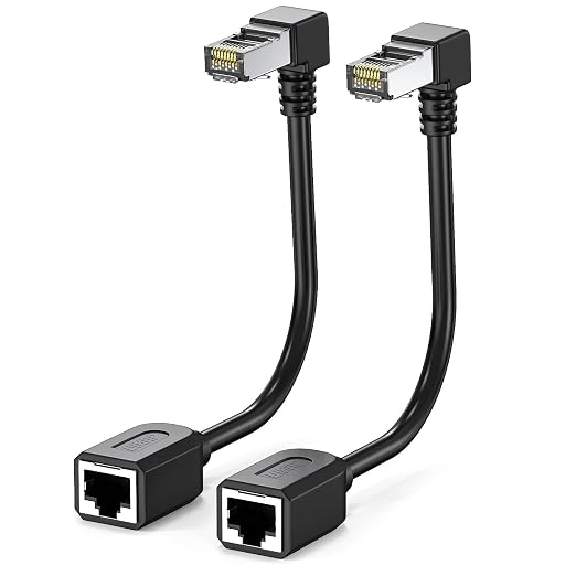 2Pack Cat6 Extension Cable 90 Degree, CAT6 Ethernet Extender Cable 4inch by JUXINICE