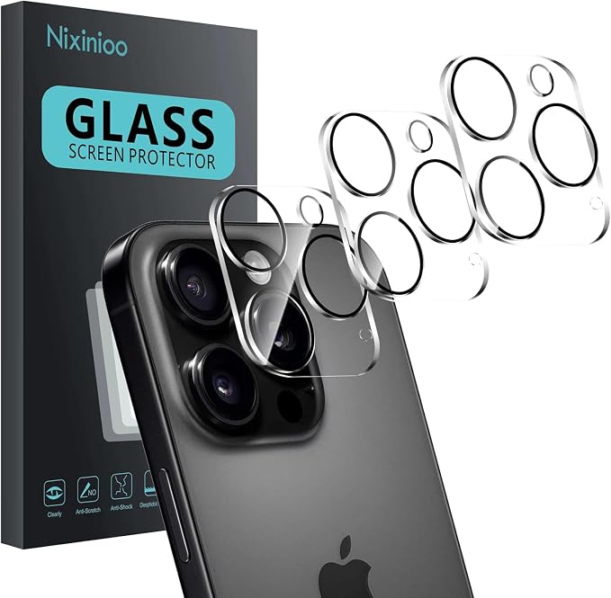 3 Pack Camera Lens Protector for iPhone 16 Pro/16 Pro Max, Tempered Glass by Unknown
