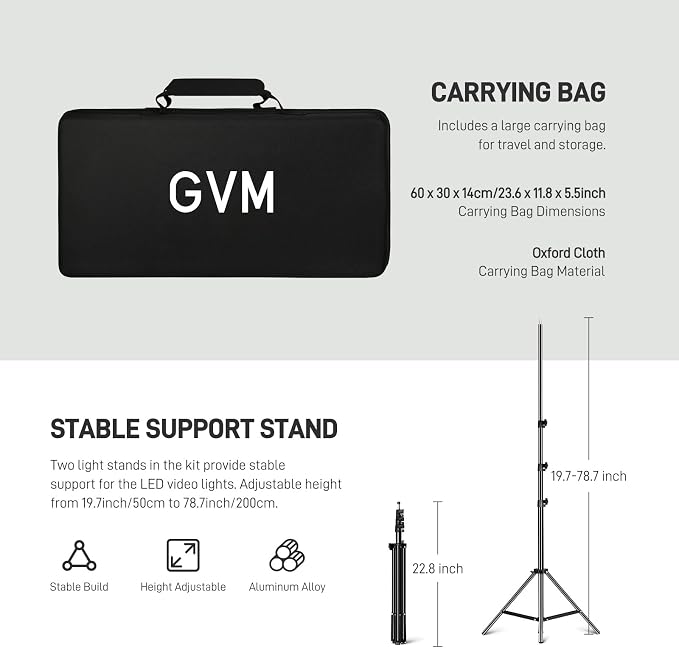 GVM RGB LED Video Light Kit, 800D 6X Upgraded Studio Lights - Image 4