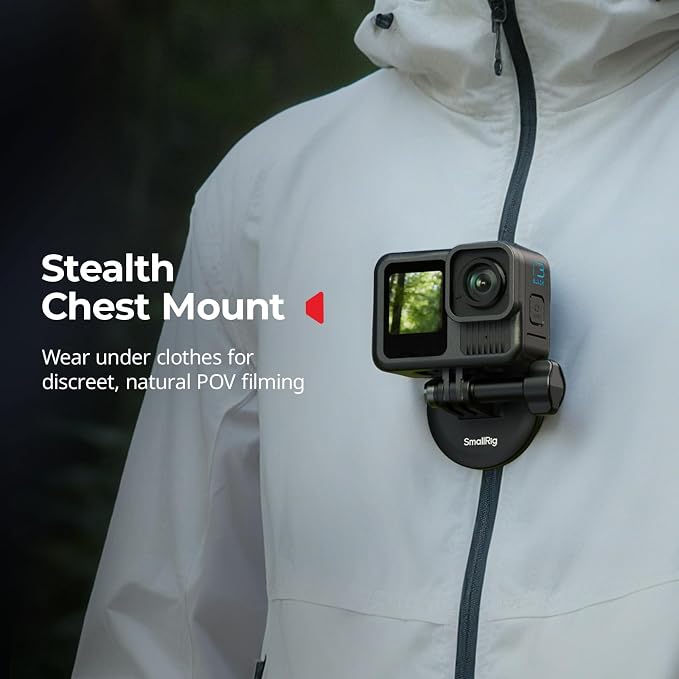 SMALLRIG Magnetic Neck Mount for Action Cameras, Quick Release Chest Mount - Image 4