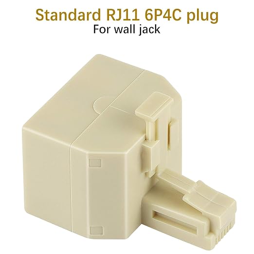 Uvital RJ11 Duplex Wall Jack Adapter Dual Phone Line Splitter Wall Jack Plug 1 - Image 3