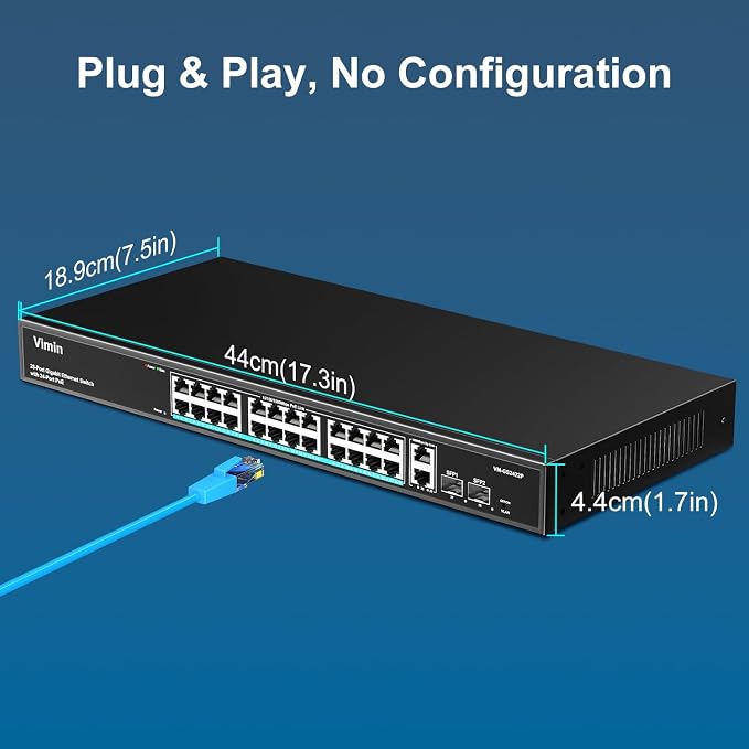 VIMIN 28 Port Gigabit PoE Switch - Image 5