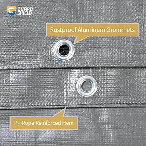 GUARD SHIELD Heavy Duty Tarp 10x20 Feet Silver/Black Multi Purpose Thick - Image 4