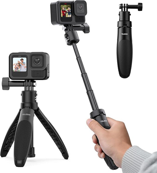 TELESIN 40cm/15.75'' Selfie Stick Tripod, Quick Release Portable Vlog Camera by telesin