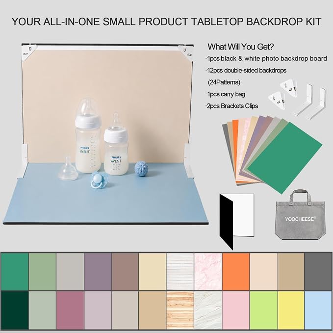 Photo Backdrop Small Product Photography: 12pcs/24color Tabletop Paper - Image 6
