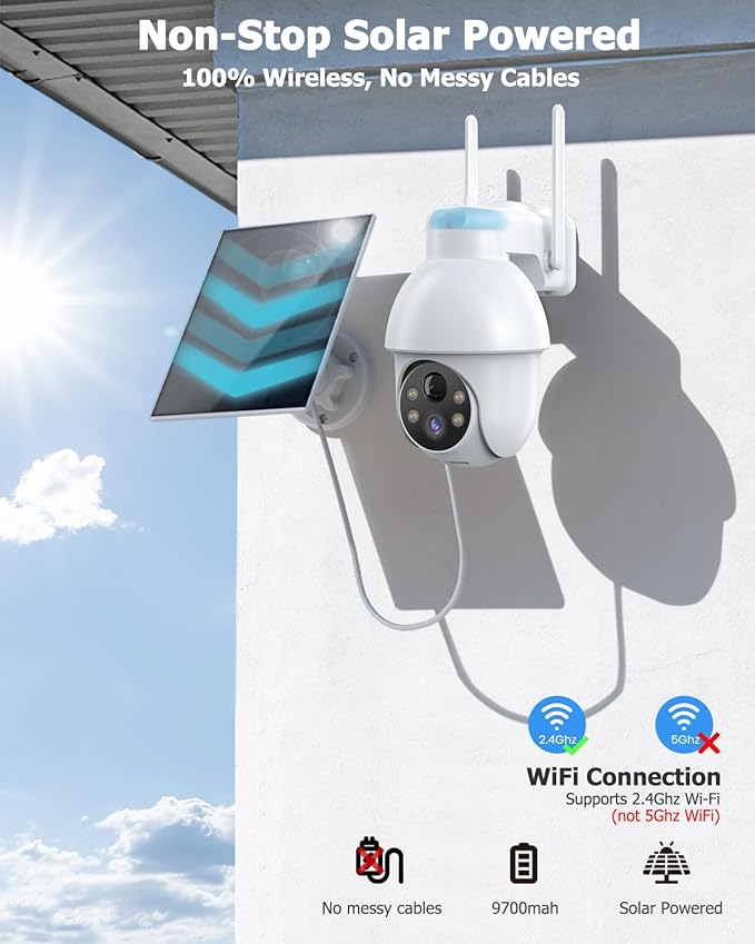Security Camera Wireless Outdoor, 2K Solar Security Camera, Battery Powered - Image 3