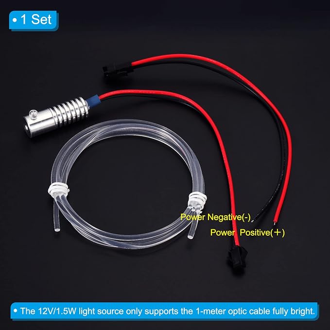 PATIKIL 3mm 1m PMMA Side Glow Fiber Optic Cable Kit, - Image 4