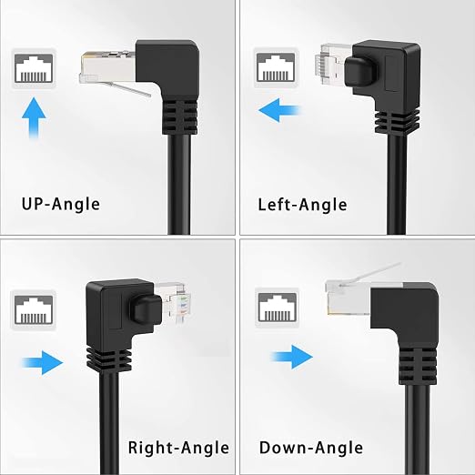 2Pack Cat6 Extension Cable 90 Degree, CAT6 Ethernet Extender Cable 4inch - Image 7