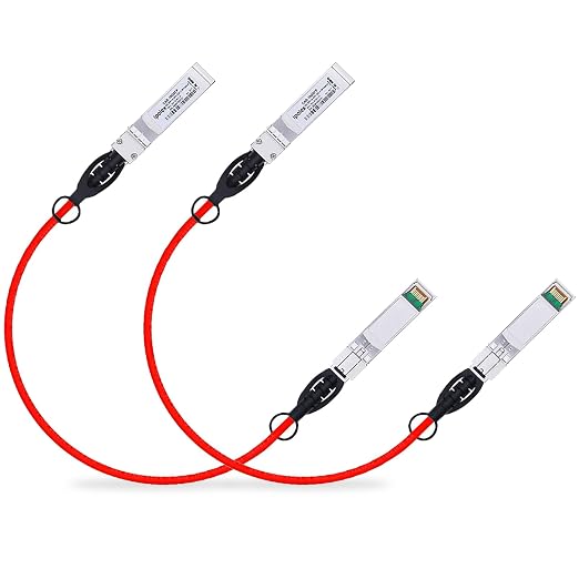 ipolex [Red 2 Pack 10G SFP+ Twinax Cable, Direct Attach Copper Passive Cable by ipolexUS