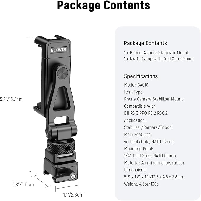 NEEWER Metal Phone Tripod Mount - Image 8