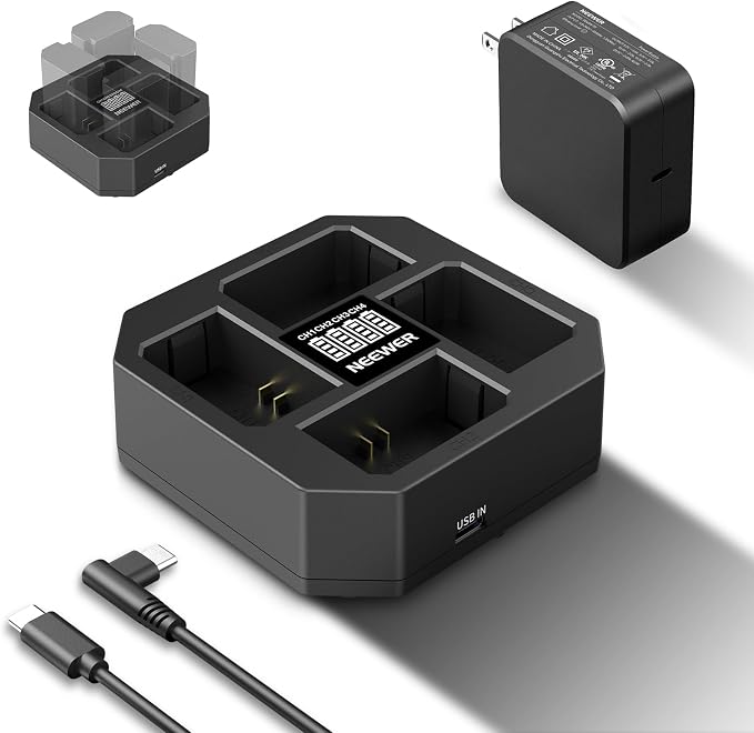 NEEWER 4 Channel USB Charger for NP-FZ100 Camera Battery Compatible by Neewer