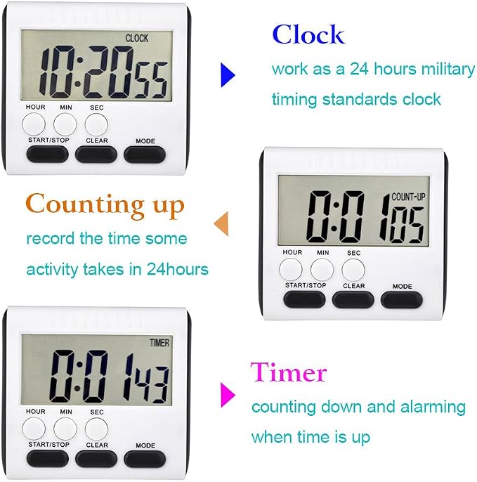Mudder 3 Pack Digital Kitchen Timer - Image 3
