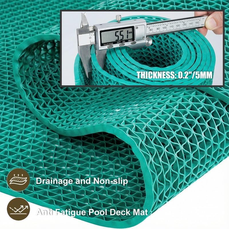 Anti Slip Drainage Mat Cutable Pool Flooring Bathroom Mats 4FTX18FT PVC Mesh - Image 6
