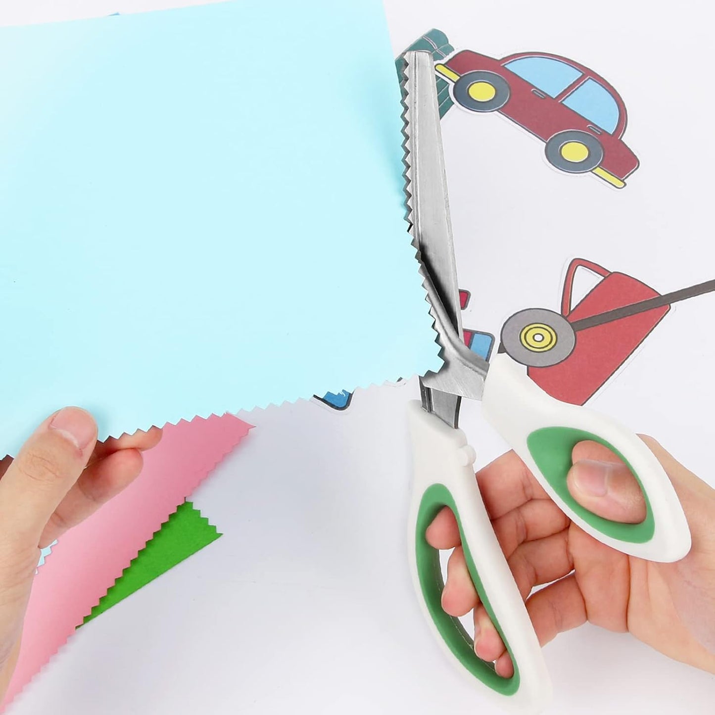 Pinking Shears for Fabric Cutting, Zig Zag Scissors, Scrapbook Scissors Decorative Edge for Adults, Great for Many Kinds of Sewing Fabrics Leather and Craft Paper, Professional Handheld Dressmaking
