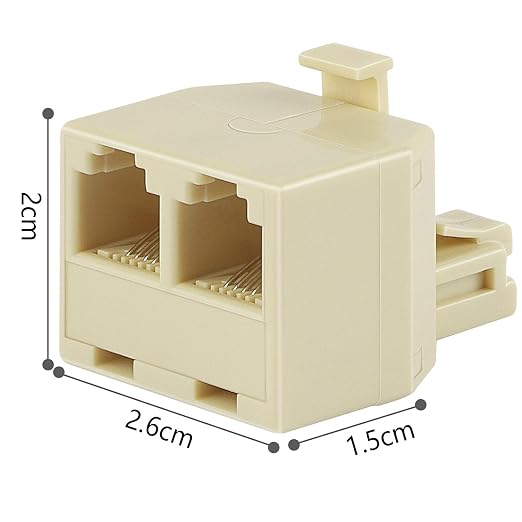 Uvital RJ11 Duplex Wall Jack Adapter Dual Phone Line Splitter Wall Jack Plug 1 - Image 5