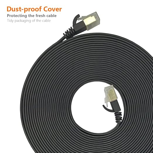 Cat7 Ethernet Cable 100FT-Black-10Gbps High Speed Outdoor&Indoor Double Shielded - Image 7