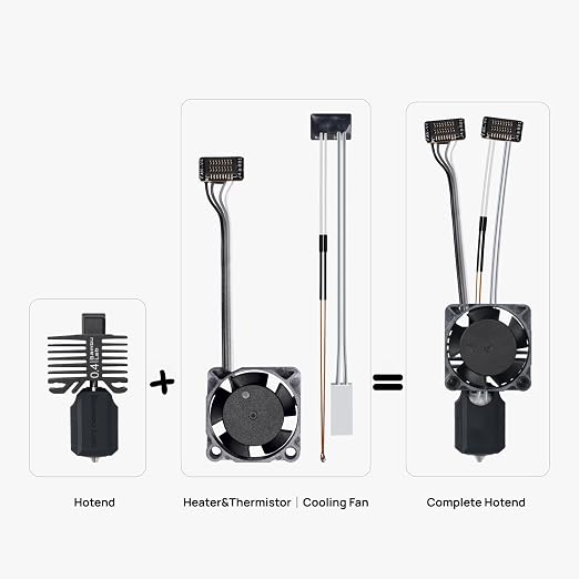 2-Pack Hotend Complete Kit for Bambu Lab P1P/P1S – Full Assembly Hardened Steel - Image 2