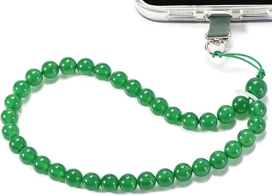 Agate Beaded Phone Wrist Strap for Women Men Stone Beads Charm Handmade by Aluckiss