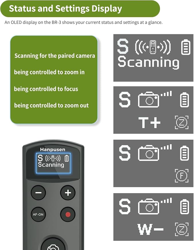 for Sony Camera Remote Control, Hanpusen Rechargeable Wireless Shutter Release - Image 6
