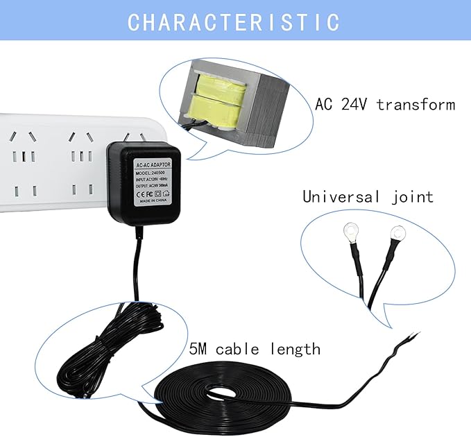 24V 500mA Video Doorbell Power Adapter Compatible - Image 3
