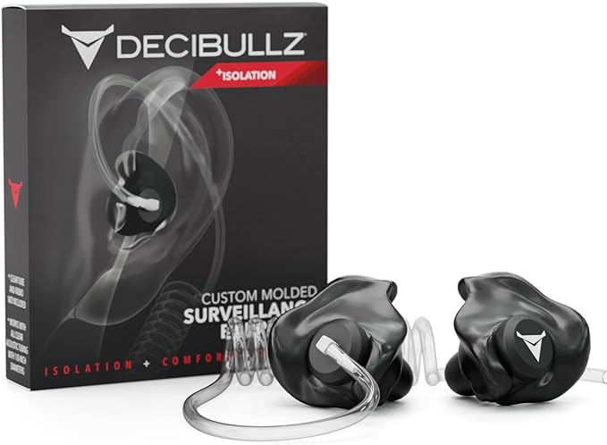 Decibullz Custom Molded Security Radio Surveillance Earpiece Set, Thermo-Fit by Decibullz