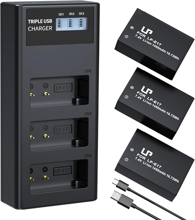 LP LP-E17 Battery and Charger Set, Rebel T8i, EOS M3, EOS 200D by LP